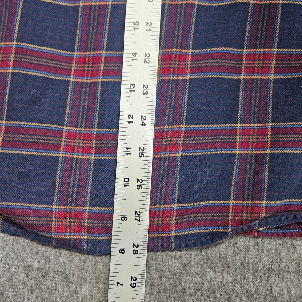 UNTUCKit Rosato Plaid Flannel Shirt Mens Large Navy Red 41001 Relaxed Fit Cotton - Picture 8 of 8
